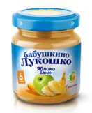 Бабушкино лукошко пюре  яблоки и бананы без сахара 100г с 6 мес.