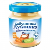 Бабушкино лукошко пюре кабачок/морковь с молоком 100г (6) 5мес