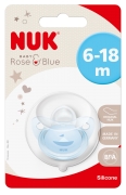 НУК TRENDLINE Пустышка силикон ортодонтическая "BABY BLUE" с кольцом,размер 2, арт.10736275